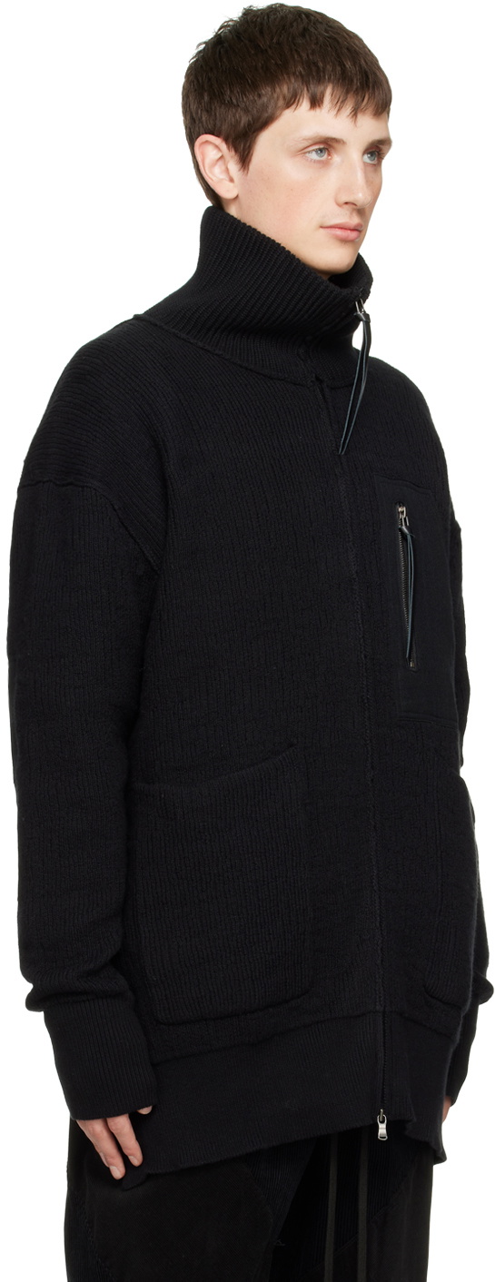 The Viridi−anne The Viridi-anne Black Zip Cardigan The Viridi-anne