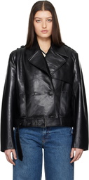 ANINE BING Black Simone Leather Jacket