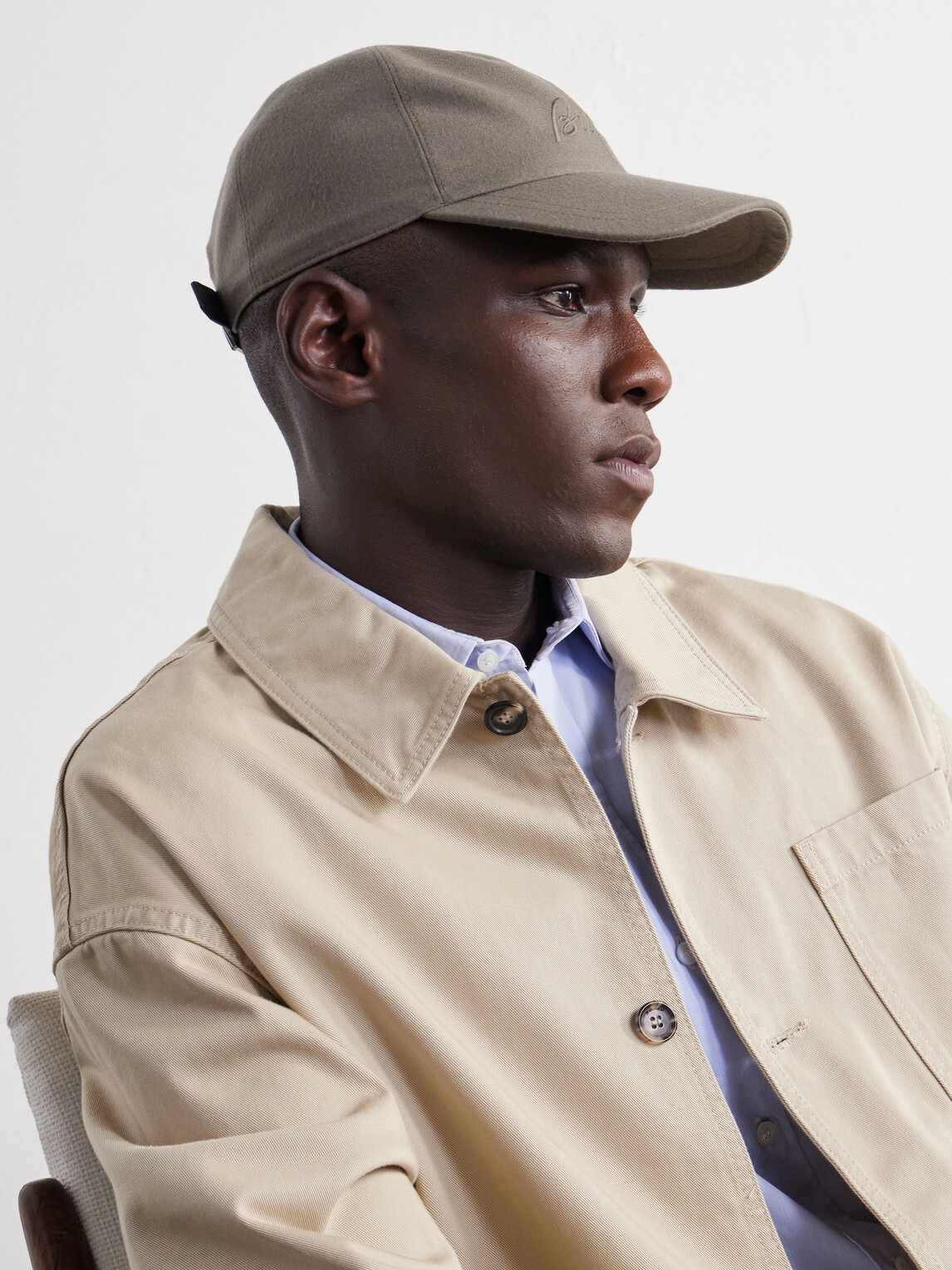 Brioni - Logo-Embroidered Cashmere-Blend Baseball Cap - Neutrals