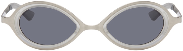 Photo: Song for the Mute SSENSE Exclusive Silver 'The Goggle' Sunglasses