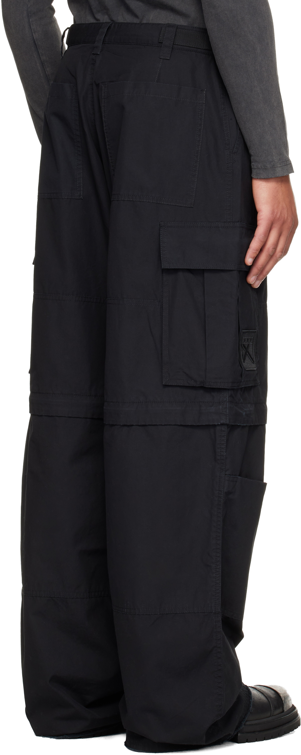 032c Black Double-Edged Sword Cargo Pants