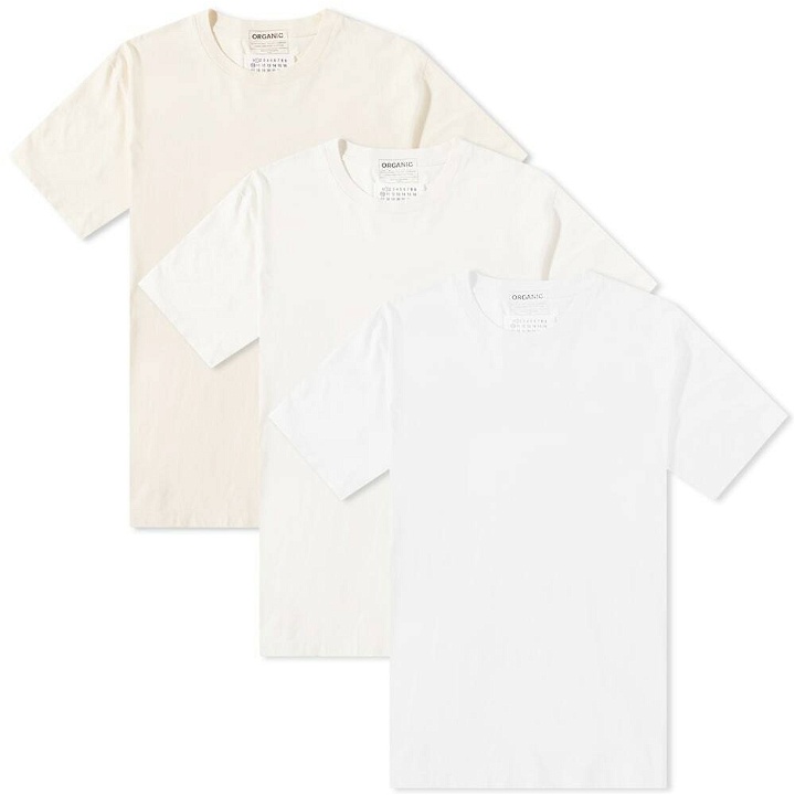Photo: Maison Margiela Men's Classic T-Shirt - 3 Pack in Shades Of White