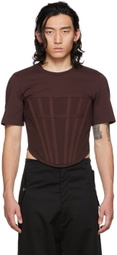 Dion Lee Burgundy Corset T-Shirt