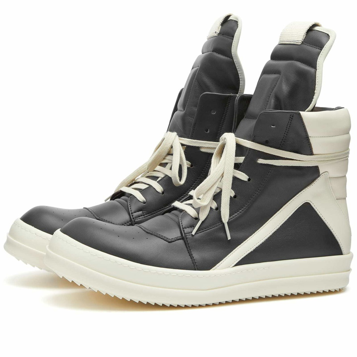 Photo: Rick Owens Men's Geobasket Sneakers in Black/Milk