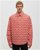 Ami Paris Boxy Fit Shirt Red/White - Mens - Longsleeves