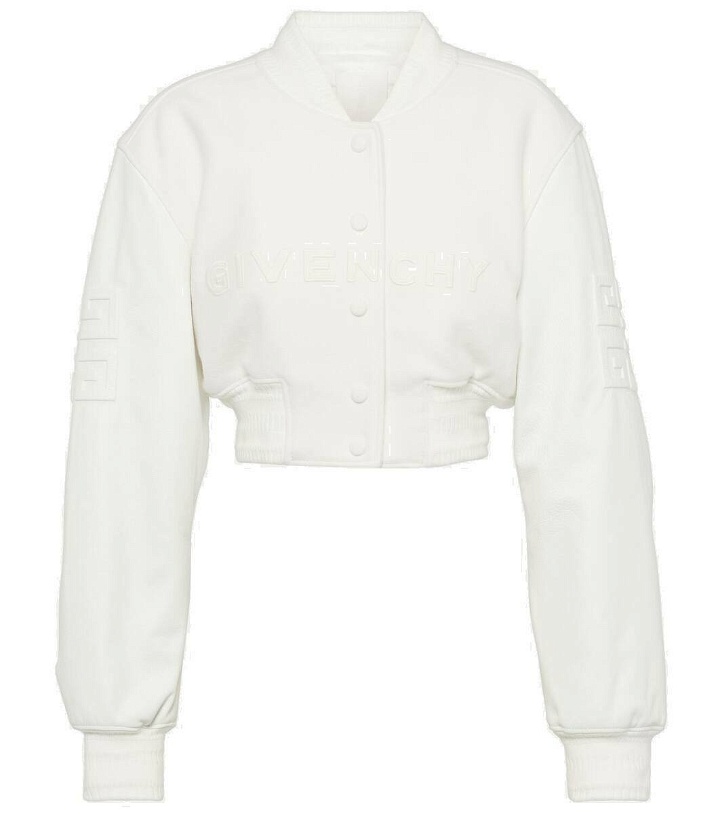 Photo: Givenchy Wool and leather cropped bomber jacket