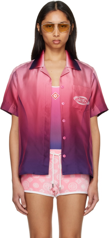 Photo: Casablanca Pink Gradient Short Sleeve Silk Shirt