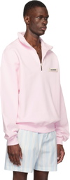 JACQUEMUS Pink 'The Gros Grain zipped-rollneck' Sweatshirt