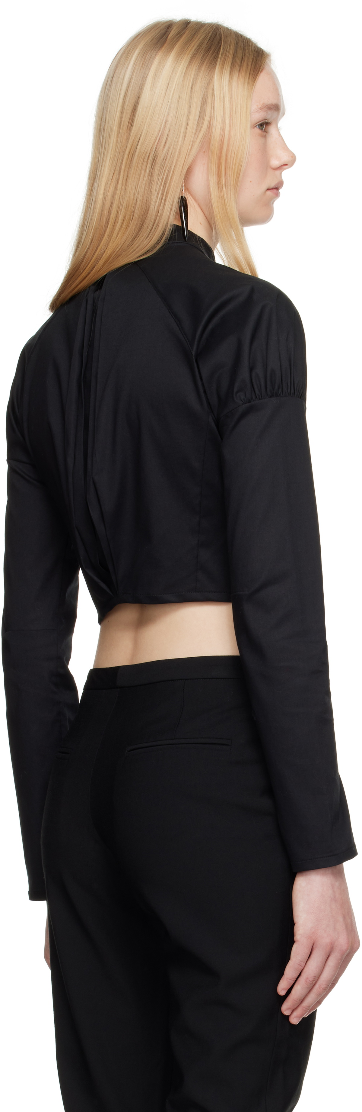 COLLEEN ALLEN Black Cotton Bodice Shirt