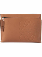 Loewe - Brand T Logo-Debossed Full-Grain Leather Pouch