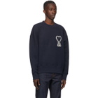 AMI Alexandre Mattiussi SSENSE Exclusive Navy Ami De Coeur Sweatshirt