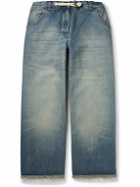 Moncler Genius - Palm Angels Wide-Leg Frayed Jeans - Blue