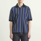 Junya Watanabe MAN Men's Raschel Polo in Navy/Blue/White