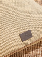 Brunello Cucinelli - Leather-Trimmed Raffia-Effect Cotton-Blend Cushion