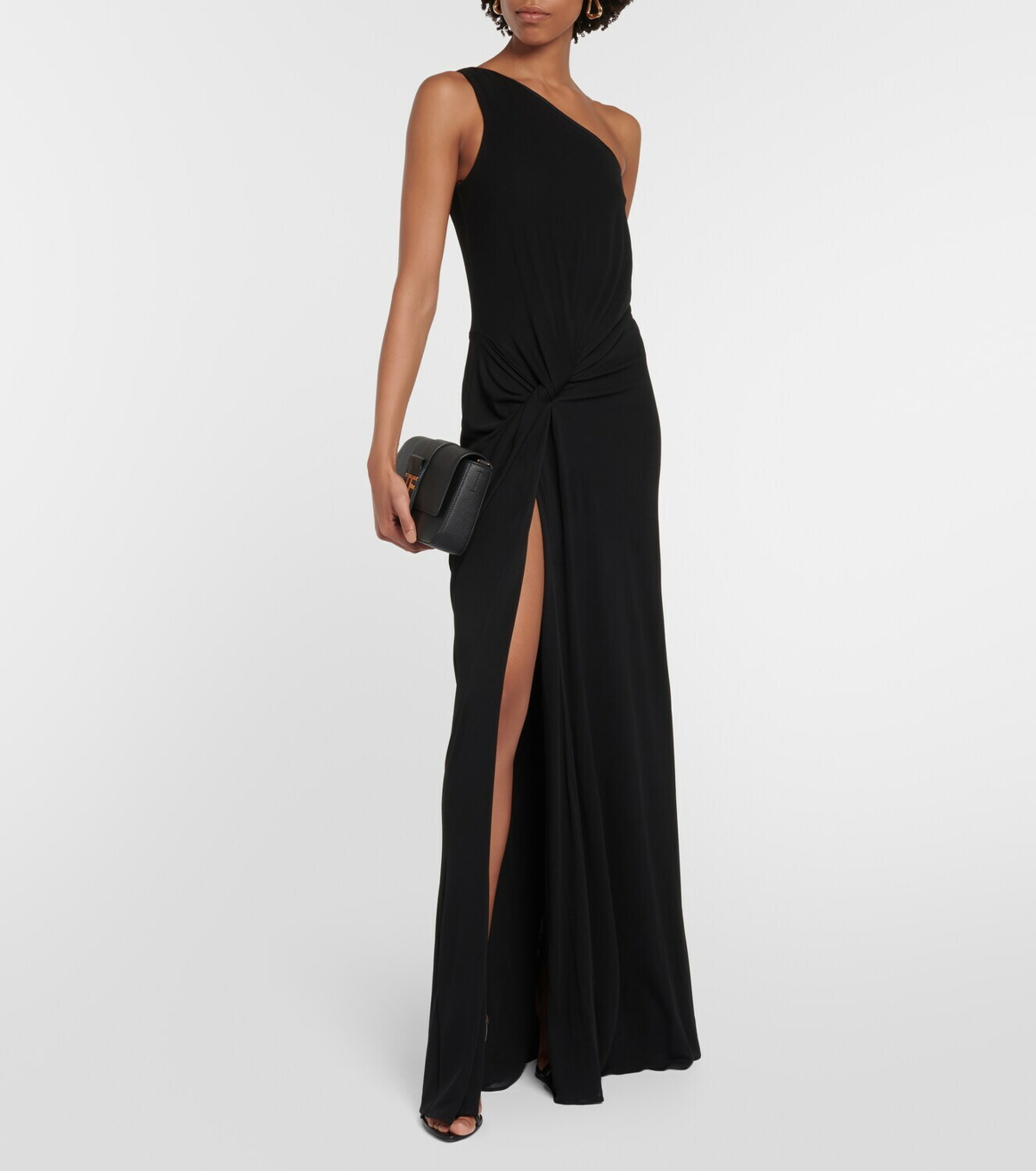 Tom Ford Buckle-detail strapless sablé gown TOM FORD