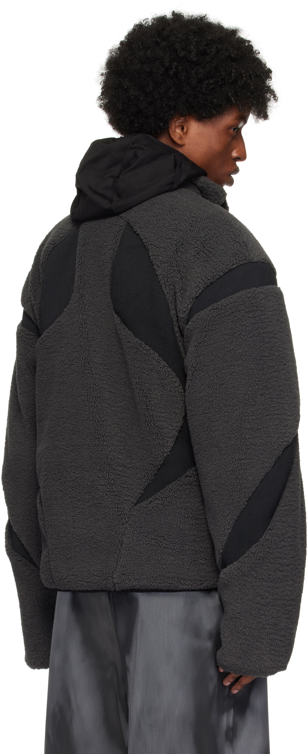 HELIOT EMIL Black & Gray Custos Fleece Jacket