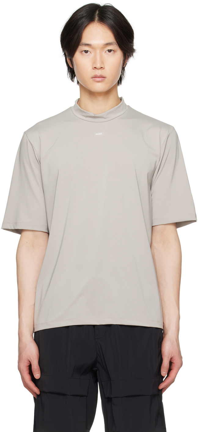 AMOMENTO Taupe Patch T-Shirt