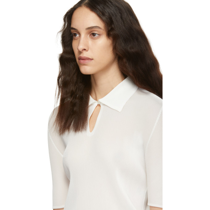 Pleats Please Issey Miyake White Mist March Polo Pleats Please