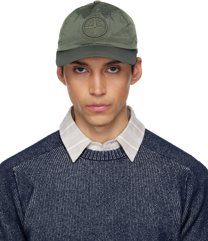 Photo: Stone Island Khaki 9100011 Nylon Metal ECONYL Cap
