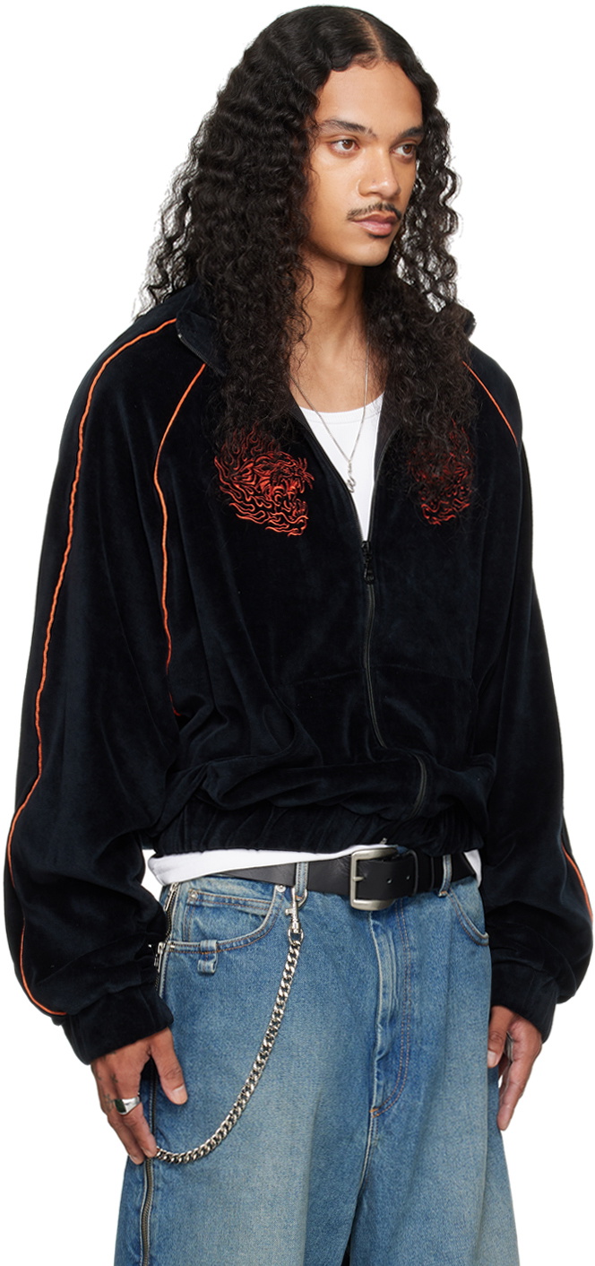 LU'U DAN Black Supa Sleaze Track Jacket