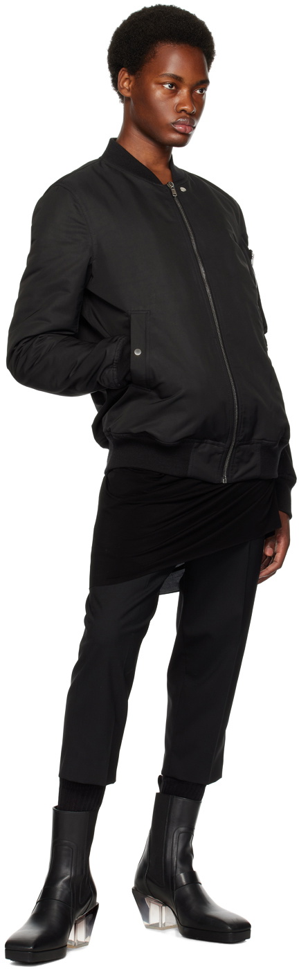 Rick Owens Black Classic Flight Bomber Jacket Rick Owens