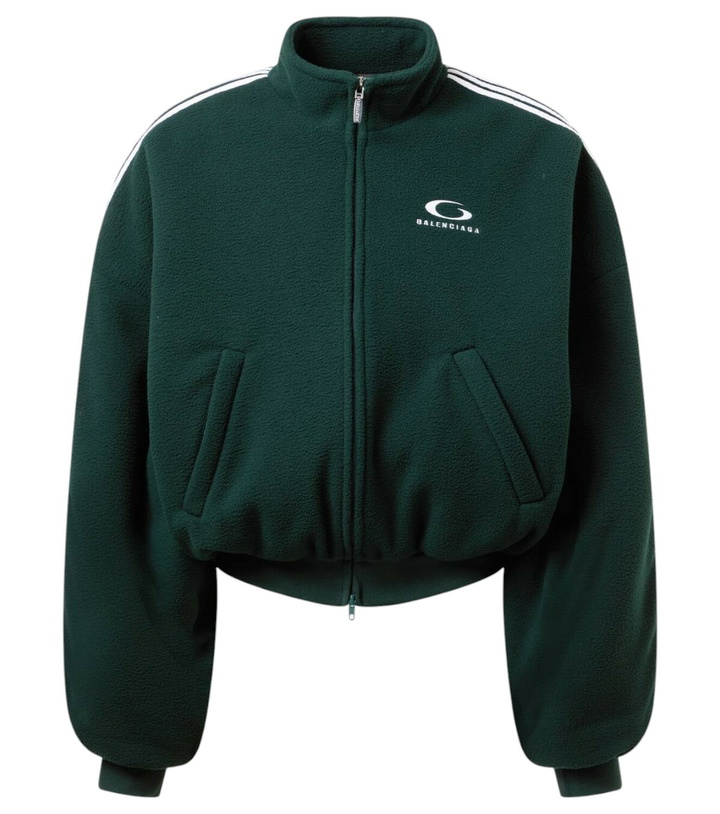 Photo: Balenciaga Loop Sports Icon fleece bomber jacket