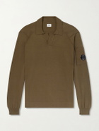 C.P. Company - Logo-Appliquéd Sea Island Cotton Polo Sweater - Green