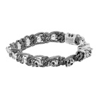 Emanuele Bicocchi Silver Small Skull Braided Bracelet