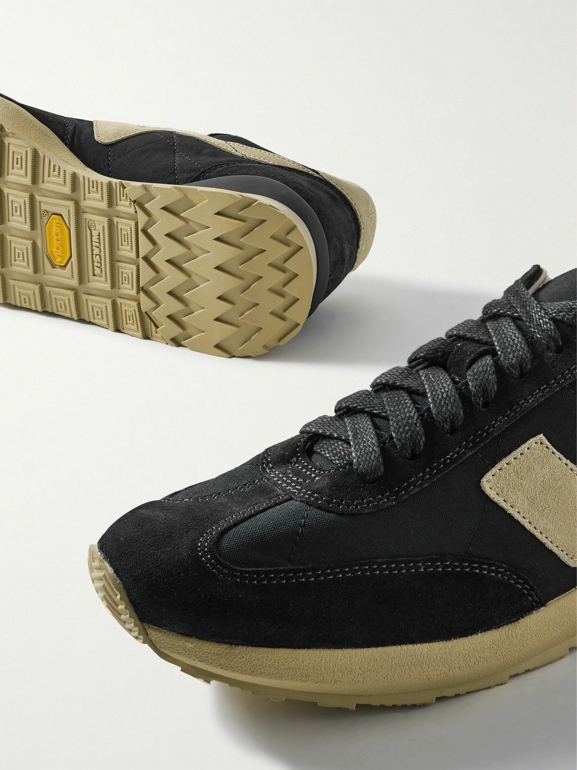 Visvim - FKT Runner Suede-Trimmed Canvas Sneakers - Black Visvim