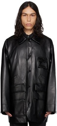 Wooyoungmi Black Hardware Faux-Leather Jacket
