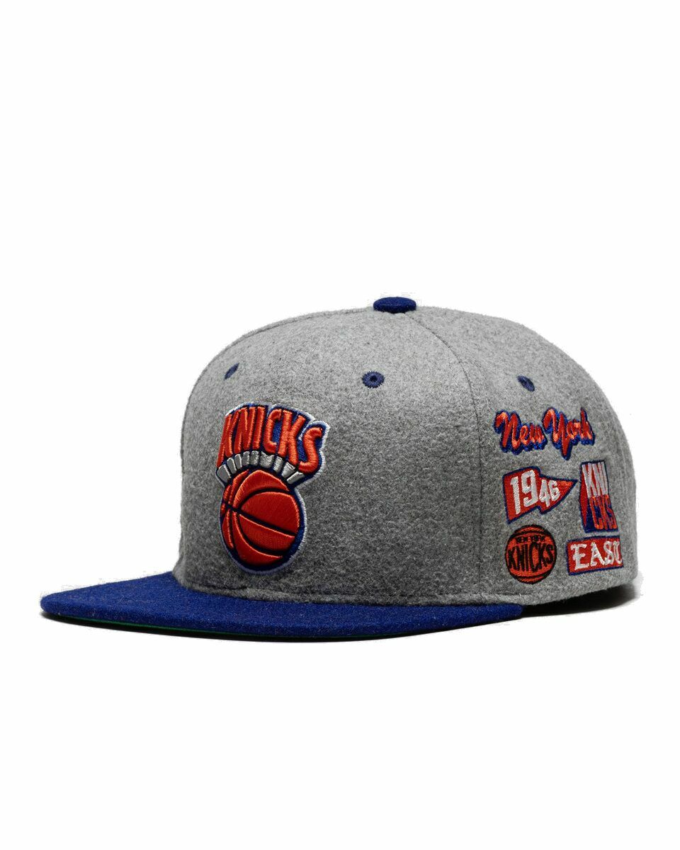 Photo: Mitchell & Ness New York Knicks   Melton Patch Snapback Grey - Mens - Caps