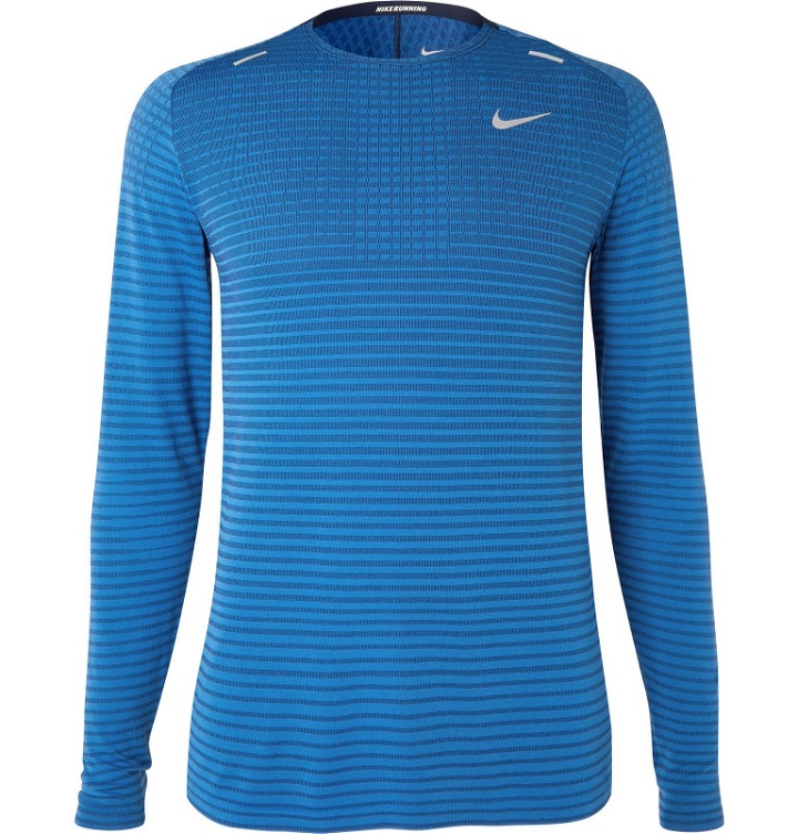 Photo: Nike Running - Ultra Slim-Fit TechKnit T-Shirt - Blue