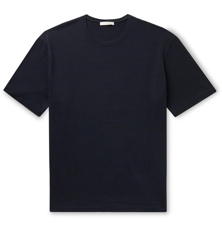 Photo: The Row - Josiah Cotton and Cashmere-Blend T-Shirt - Blue