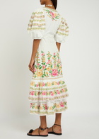 Farm Rio Palm Dream Printed Cotton Midi Wrap Dress White