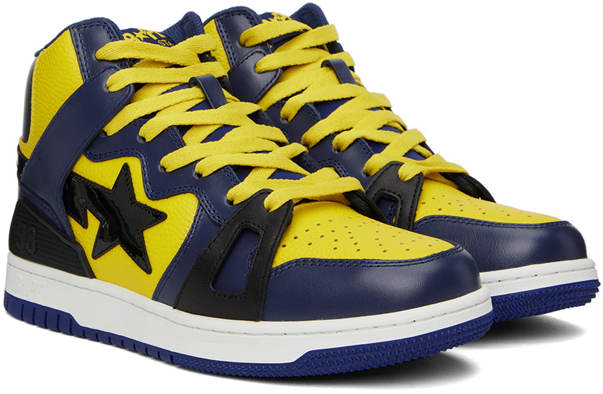 BAPE Yellow & Navy Sta 93 Hi Sneakers