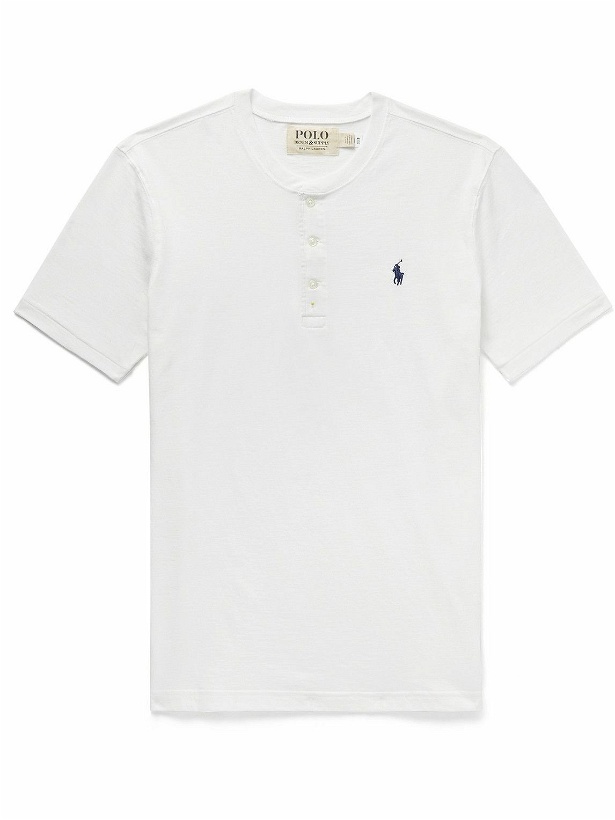 Photo: Polo Ralph Lauren - Logo-Embroidered Cotton-Jersey Henley T-Shirt - White
