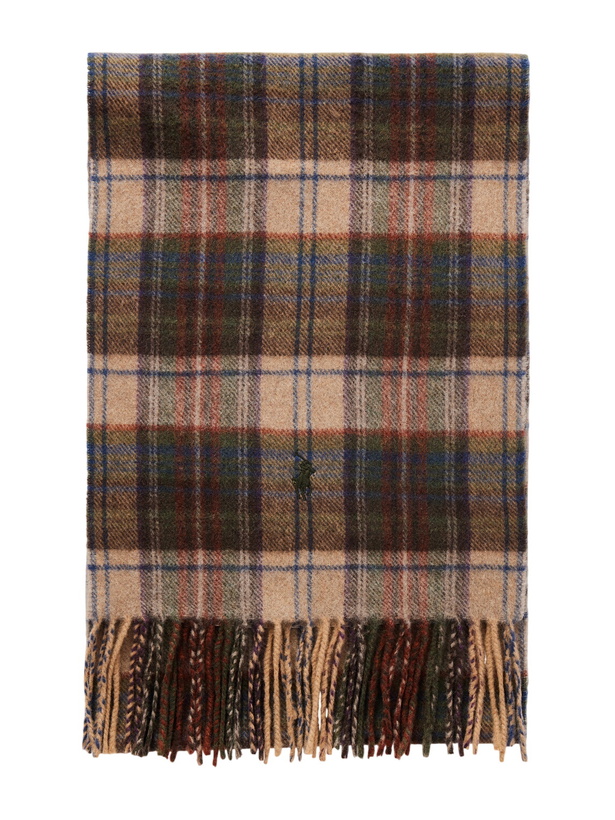 Photo: Polo Ralph Lauren - Fringed Logo-Embroidered Checked Recycled Cashmere and Wool-Blend Scarf