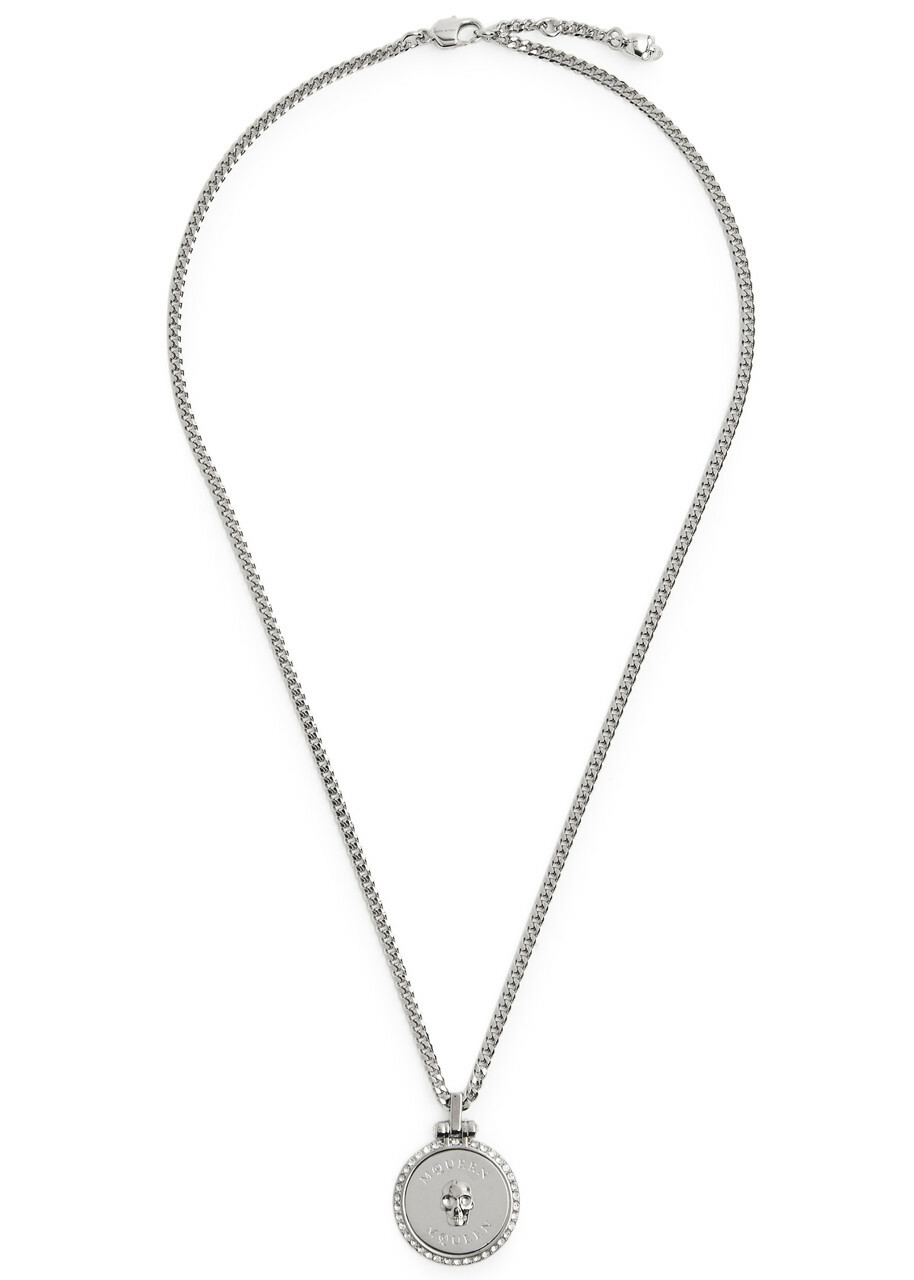 Alexander McQUEEN☆Sovereign skull ネックレス【UK発】 Alexander Mcqueen Sovereign Crystal-embellished Skull