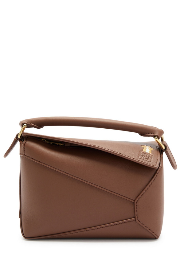 Photo: Loewe X Suna Fujita Puzzle Edge Hamster Mini Leather Cross-body bag - Brown - One Size