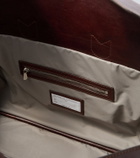 Brunello Cucinelli Leather-trimmed canvas duffel bag