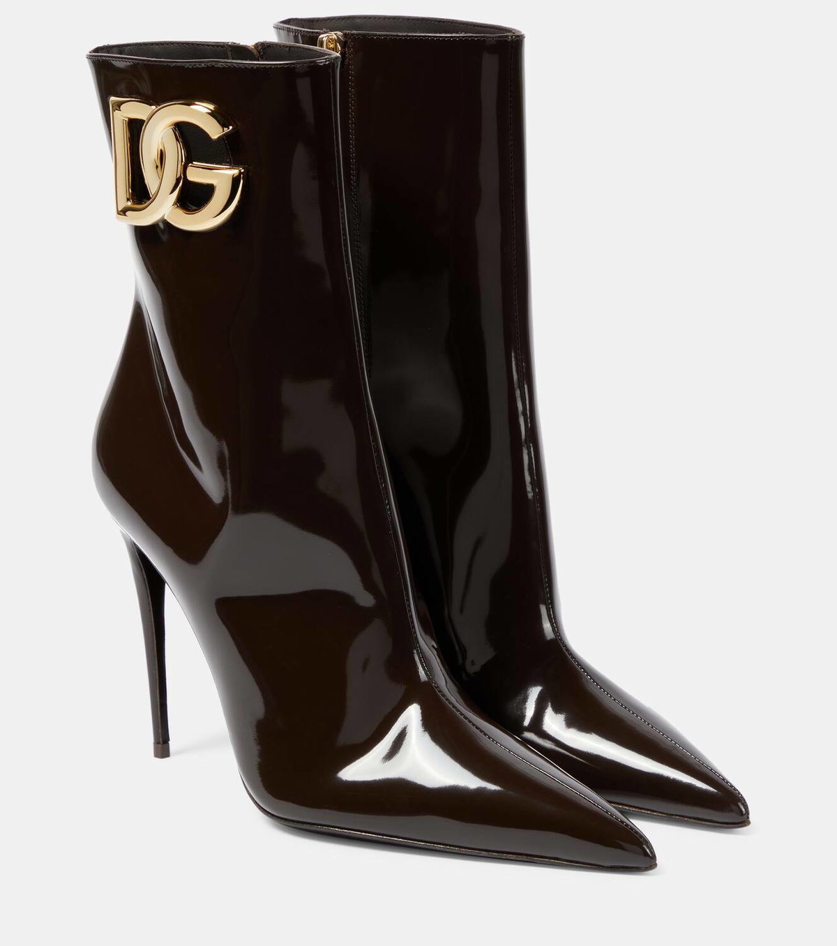 Dolce&Gabbana DG patent leather ankle boots
