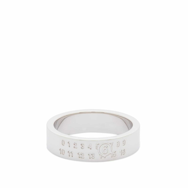 Photo: MM6 Maison Margiela Men's Number Logo Ring in Polished Silver