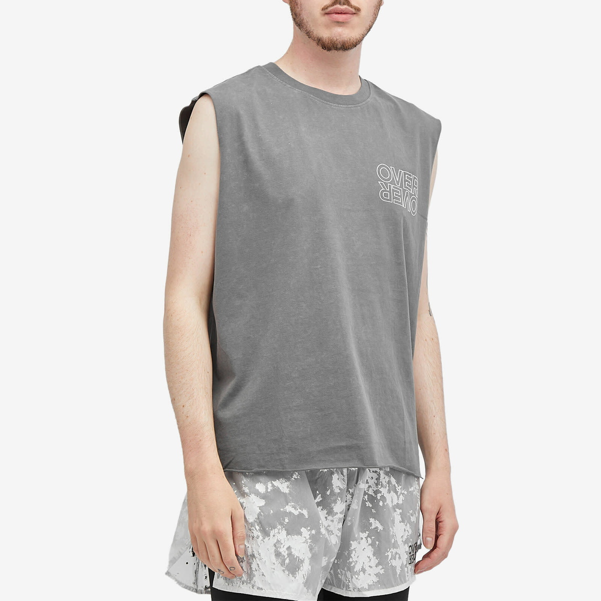 Over Over Men's Sexy Pace Easy Sleeveless T-Shirt in Grey