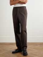 Saman Amel - Straight-Leg Cotton-Blend Trousers - Brown