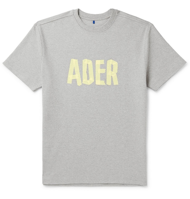 Photo: Ader Error - Logo-Print Mélange Cotton-Jersey T-Shirt - Gray