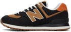 New Balance Black Denim 574 Sneakers