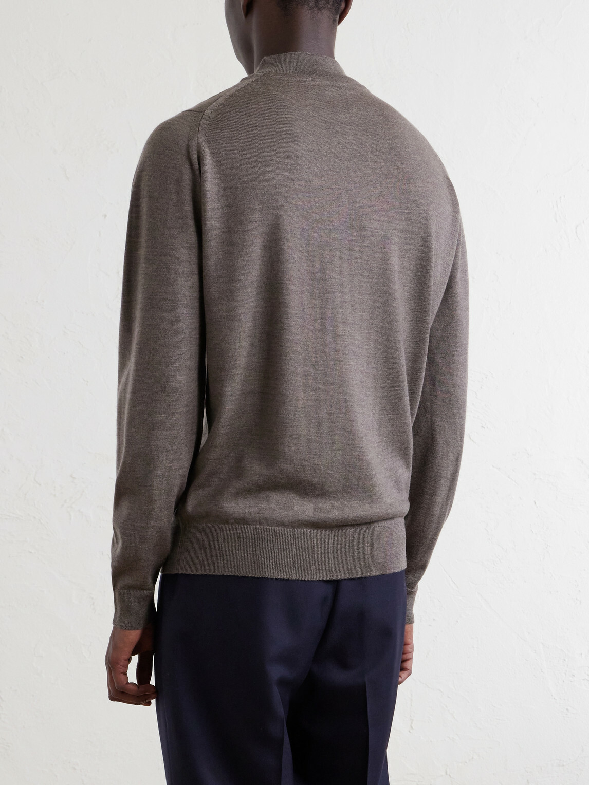 John Smedley - Maclean Merino Wool Zip-Up Sweater - Gray