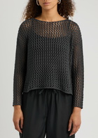 Eileen Fisher Open-knit Cotton Jumper Gunmetal