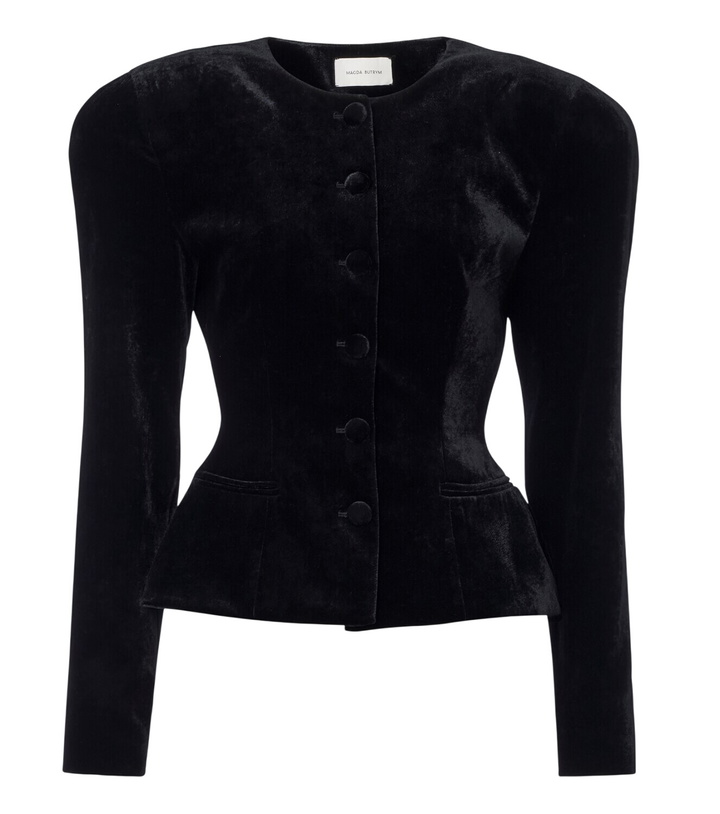 Photo: Magda Butrym Peplum velvet blazer