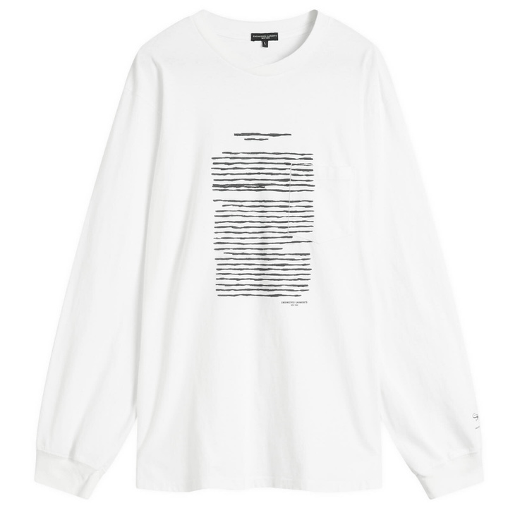 Photo: Engineered Garments Men's Printed Cross Long Sleeve T-Shirt in White